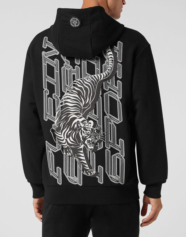 Plein Sport Hoodie Sweatshirt Tiger Black