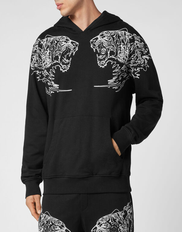 Plein Sport Hoodie Sweatshirt Tiger Black