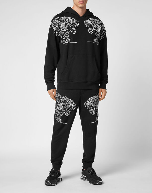 Plein Sport Hoodie Sweatshirt Tiger Black