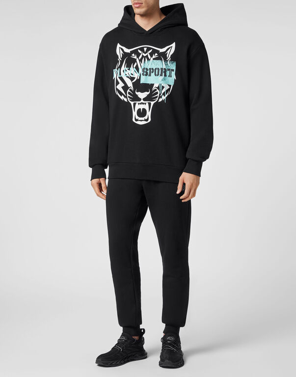 Plein Sport Hoodie Sweatshirt Tiger Black / White