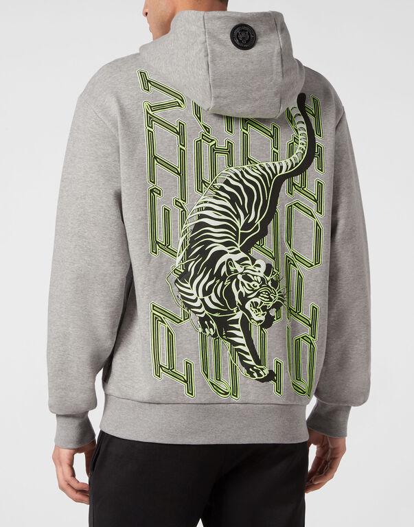 Plein Sport Hoodie Sweatshirt Tiger Grey