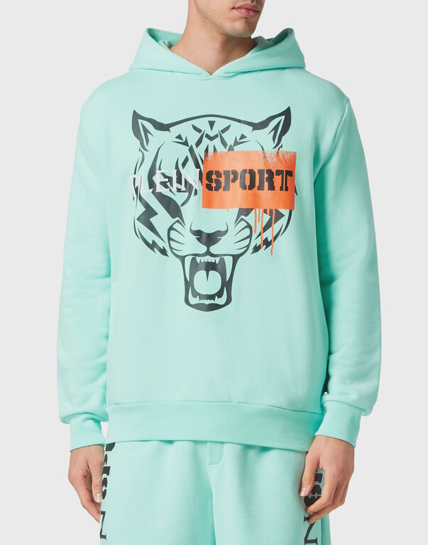 Plein Sport Hoodie Sweatshirt Tiger Mint Green