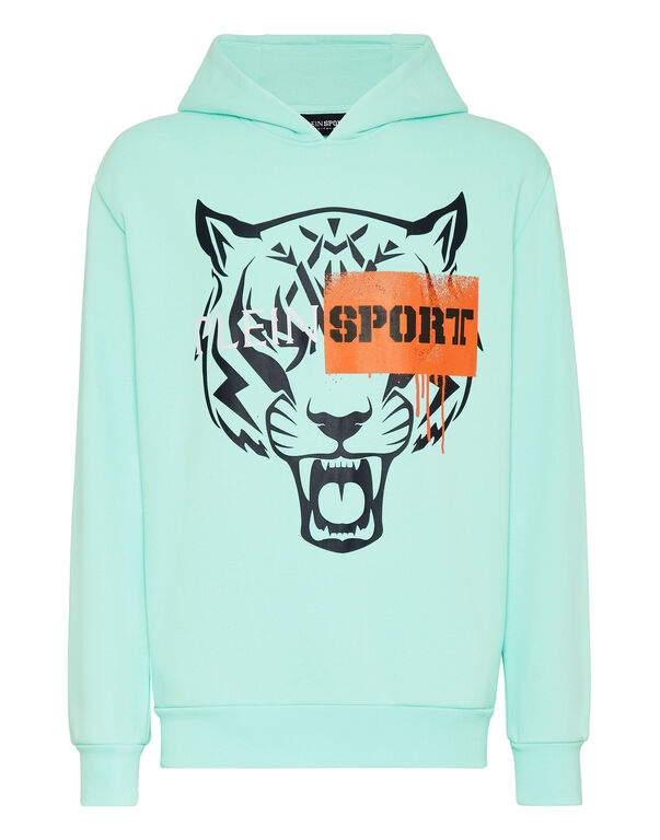 plein sport Hoodie Sweatshirt Tiger mint green