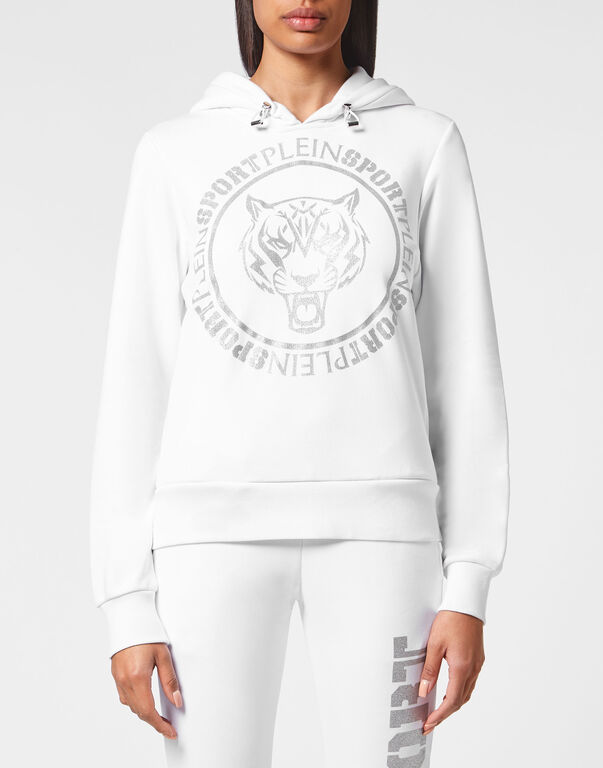 Plein Sport Hoodie Sweatshirt Tiger White