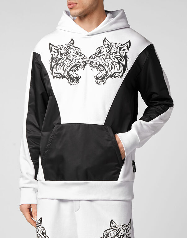 Plein Sport Hoodie Sweatshirt Tiger White