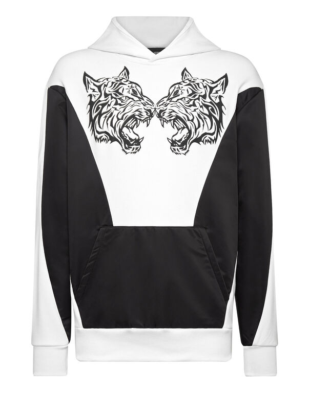 plein sport Hoodie Sweatshirt Tiger white