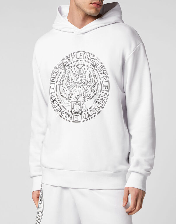 Plein Sport Hoodie Sweatshirt Tiger White / Black