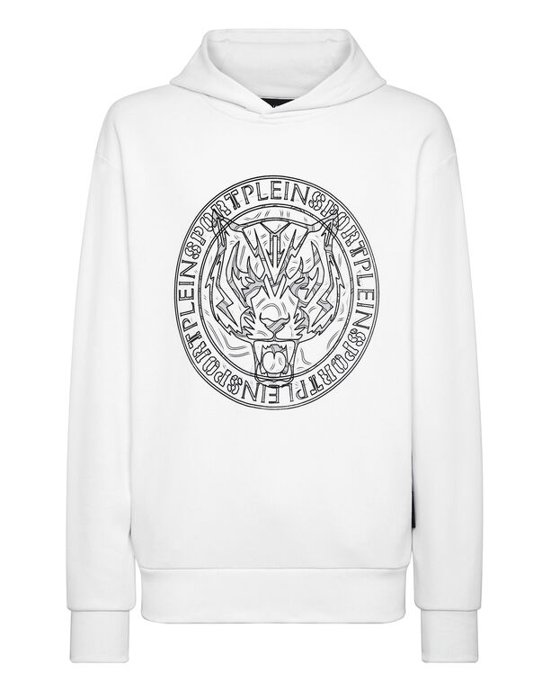 plein sport Hoodie Sweatshirt Tiger white / black