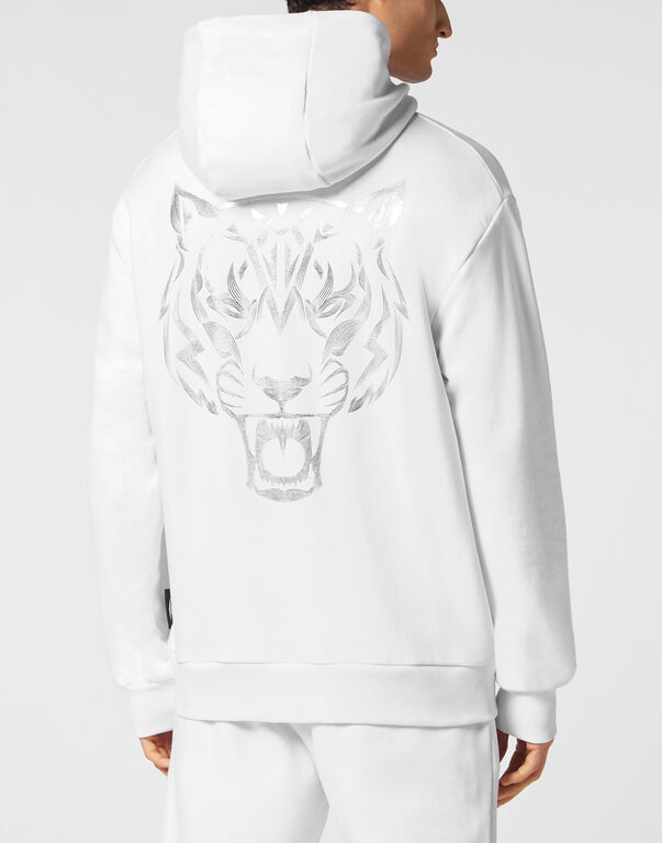Plein Sport Hoodie Sweatshirt Tiger White/silver