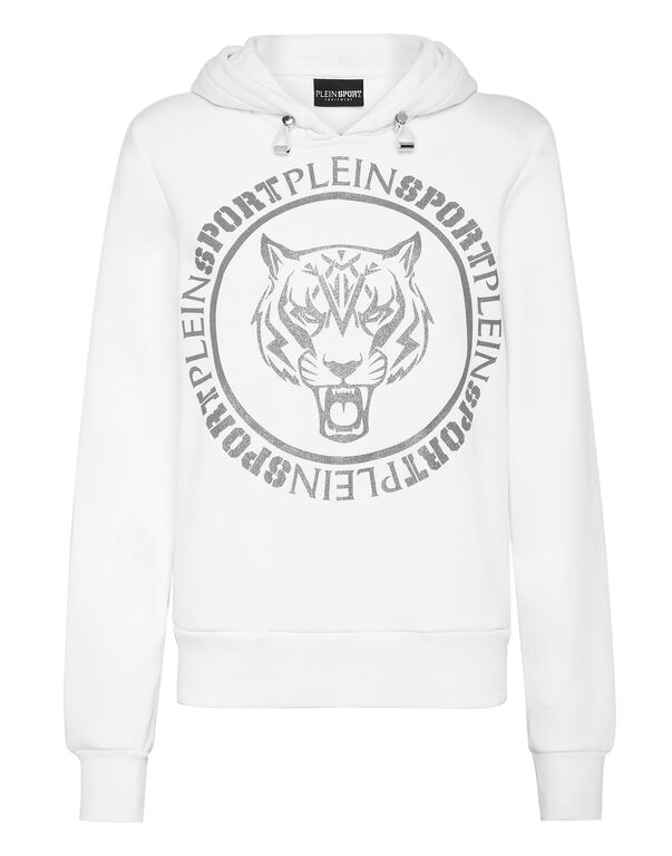 plein sport Hoodie Sweatshirt Tiger white