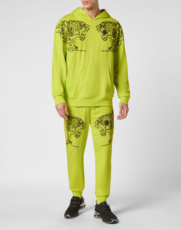 Plein Sport Hoodie Sweatshirt Tiger Yellow Fluo