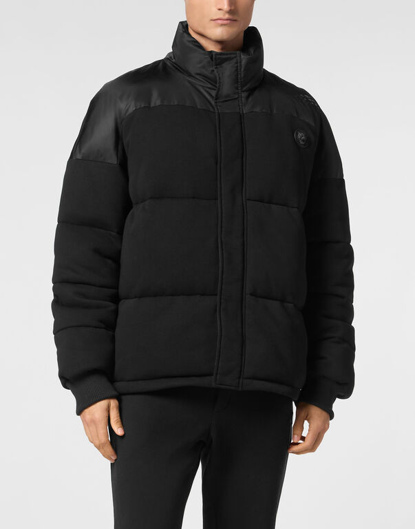 Plein Sport Hybrid Jersey Puffered Jacket LS Black