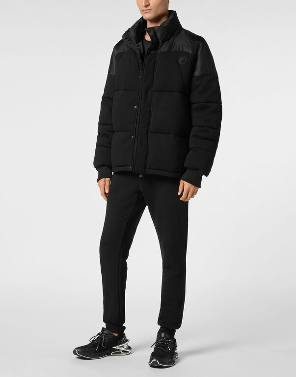 Plein Sport Hybrid Jersey Puffered Jacket LS Black