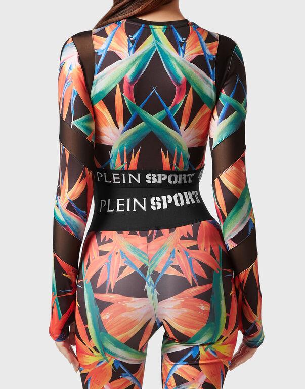 Plein Sport Jogging Crop Top LS Black / Multicolored