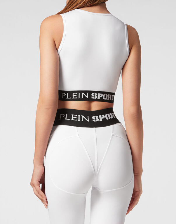 Plein Sport Jogging Cropped Top Basic White
