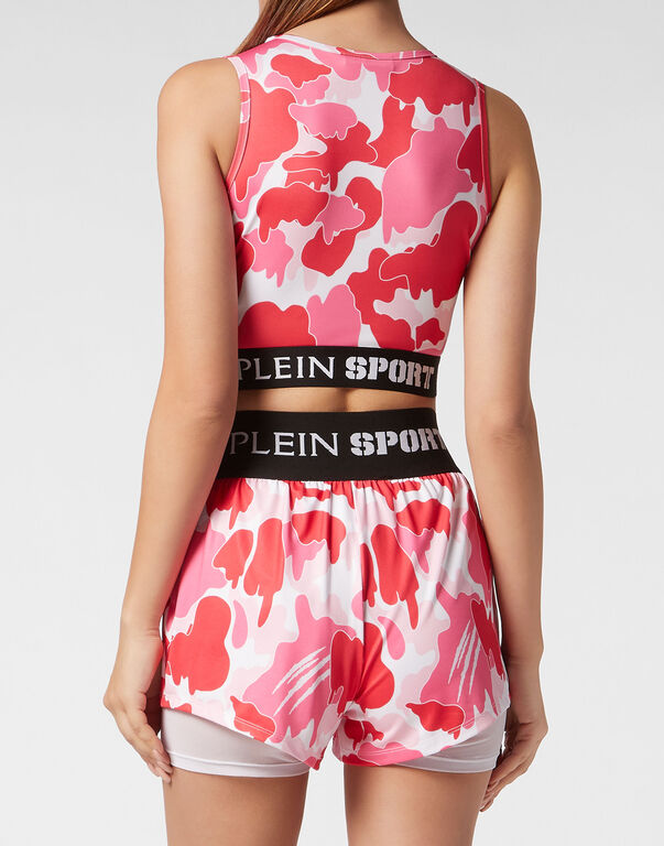 Plein Sport Jogging Cropped Top Camouflage Fuxia