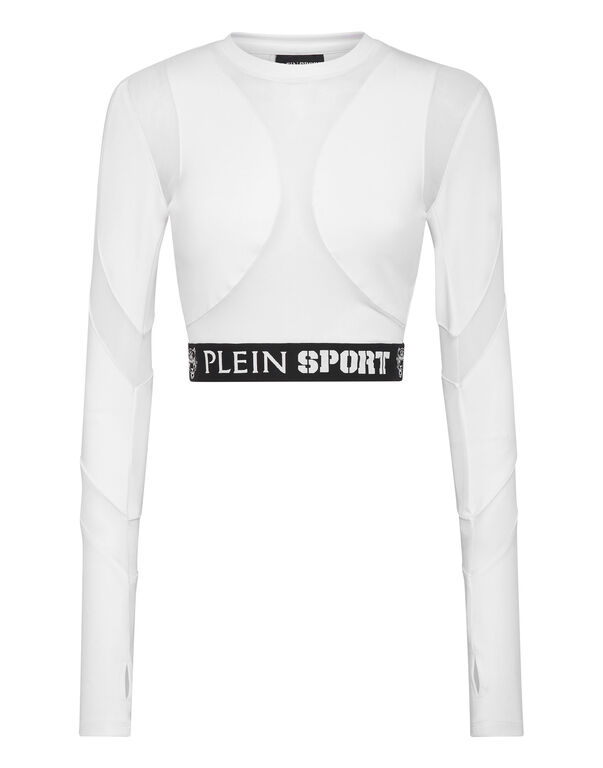 plein sport Jogging Cropped Top LS Multicut white