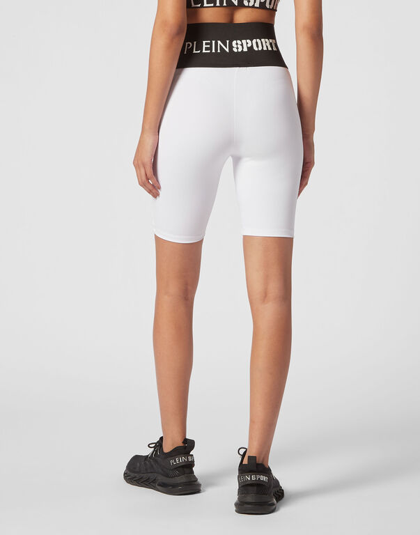 Plein Sport Jogging Cyclist Leggings White