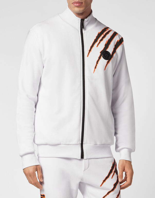 Plein Sport Jogging Jacket Scratch White
