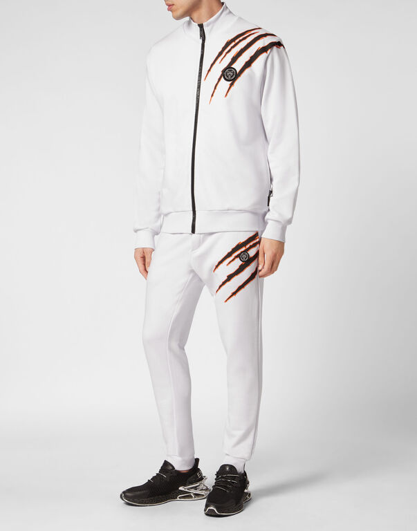 Plein Sport Jogging Jacket Scratch White