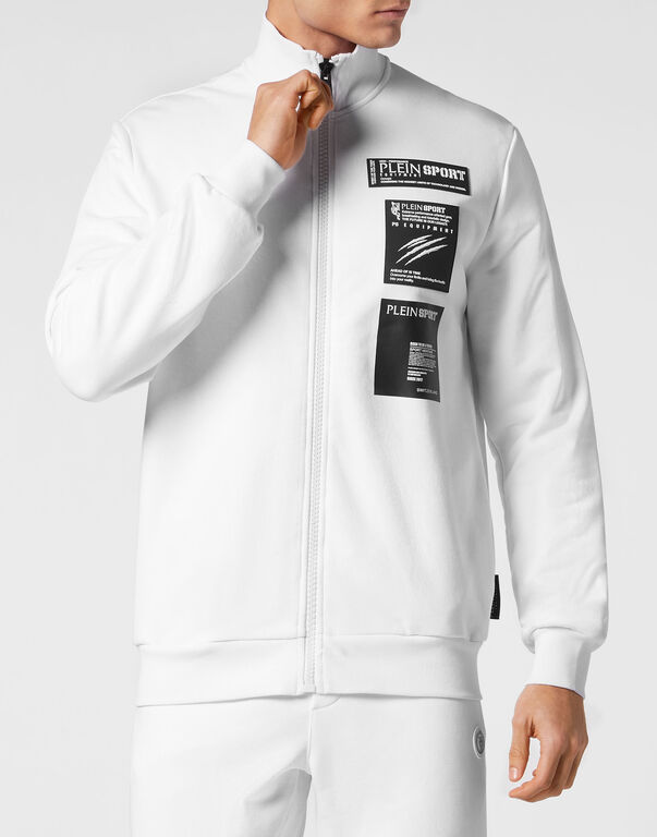 Plein Sport Jogging Jacket Scratch White