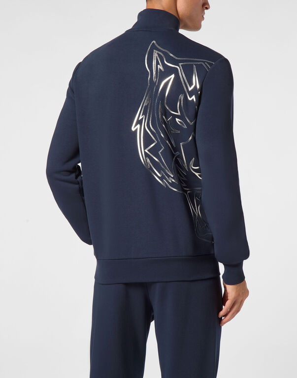 Plein Sport Jogging Jacket Tiger Dark Blue