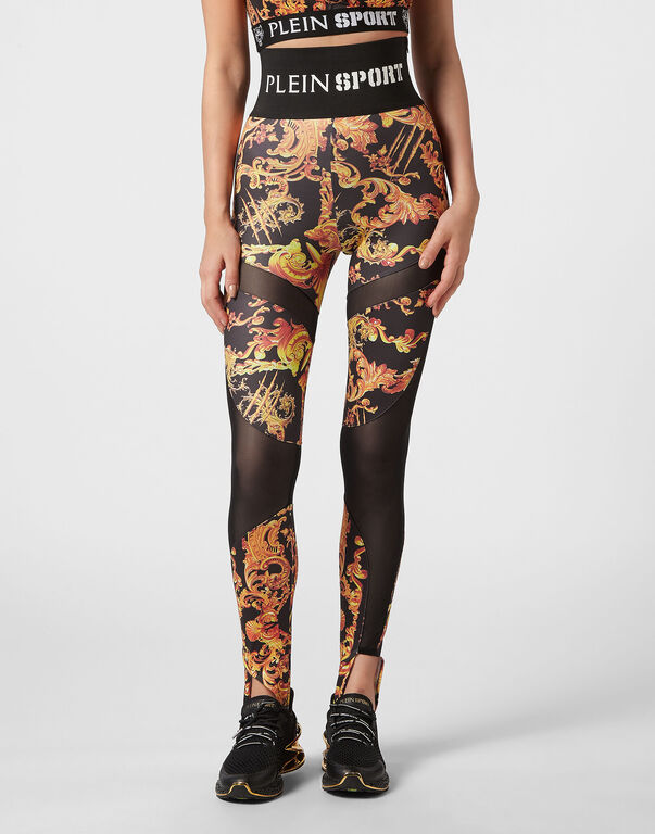 Plein Sport Jogging Leggings Baroque Black / Gold