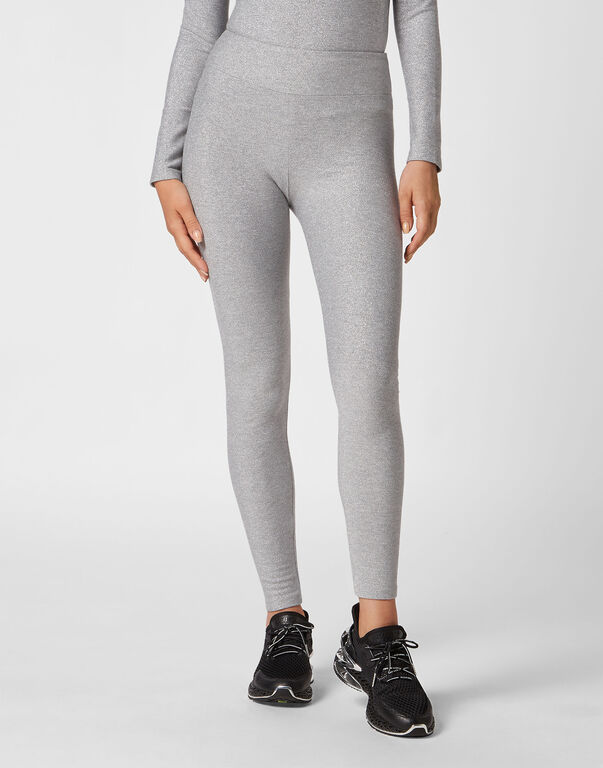Plein Sport Jogging Leggings Glitter Silver