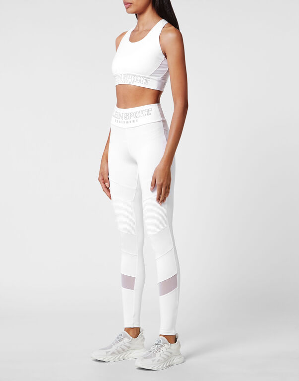 Plein Sport Jogging Leggings Statement White