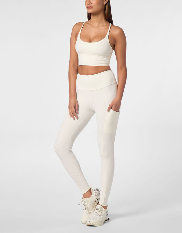 Plein Sport Jogging Leggings White