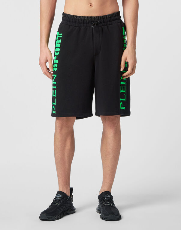 Plein Sport Jogging Shorts Black+green Fluo