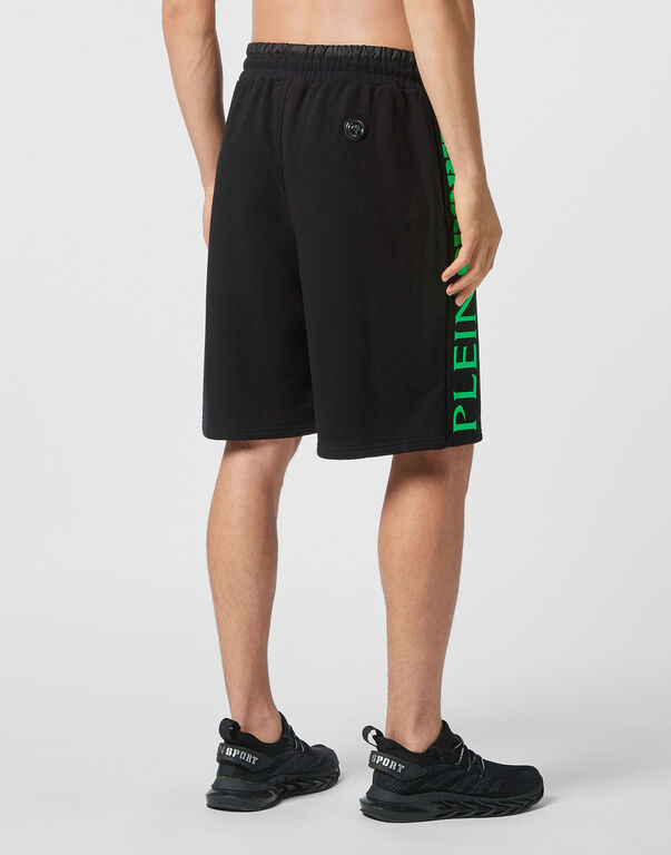 Plein Sport Jogging Shorts Black+green Fluo