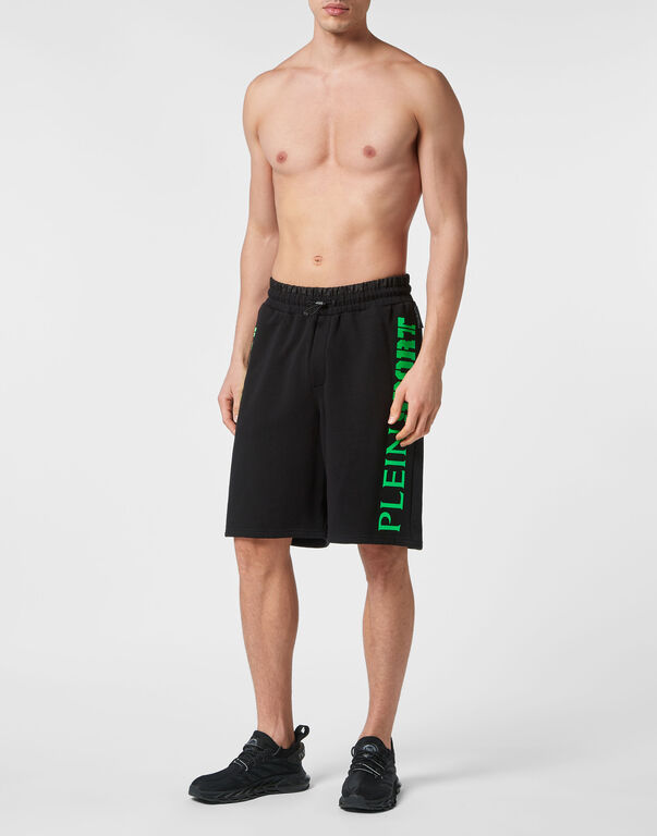 Plein Sport Jogging Shorts Black+green Fluo