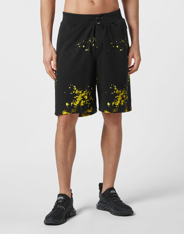 Plein Sport Jogging Shorts Black/yellow Fluo