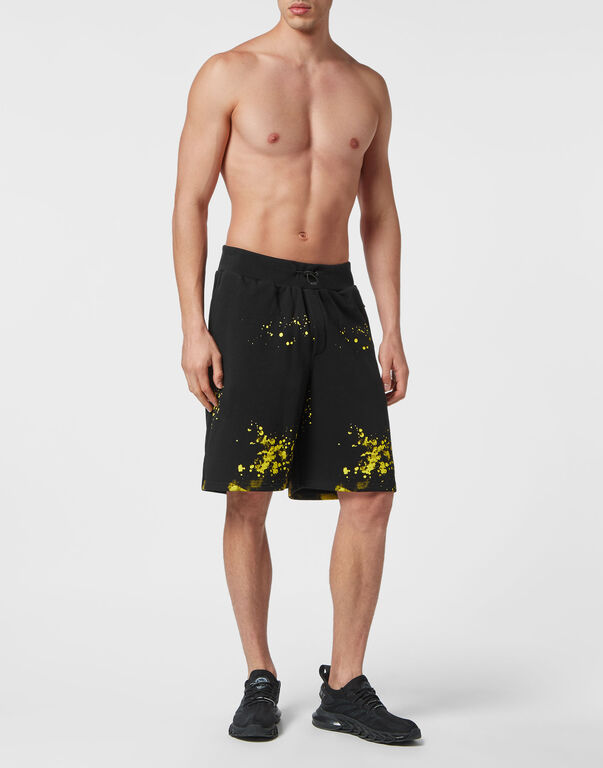 Plein Sport Jogging Shorts Black/yellow Fluo
