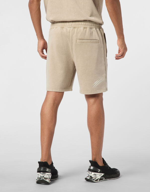 Plein Sport Jogging Shorts Cold Dye Beige