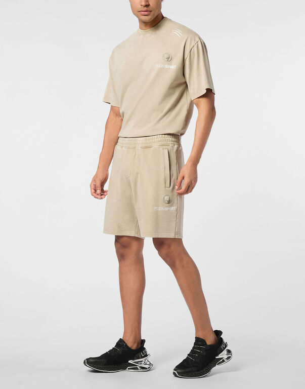 Plein Sport Jogging Shorts Cold Dye Beige