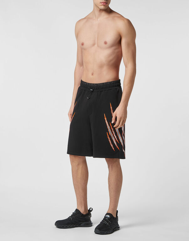 Plein Sport Jogging Shorts Scratch Black/silver