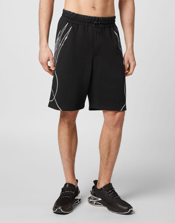 Plein Sport Jogging Shorts Scratch Black / White