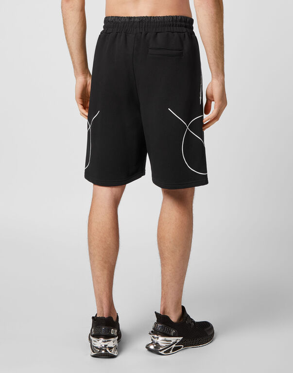 Plein Sport Jogging Shorts Scratch Black / White
