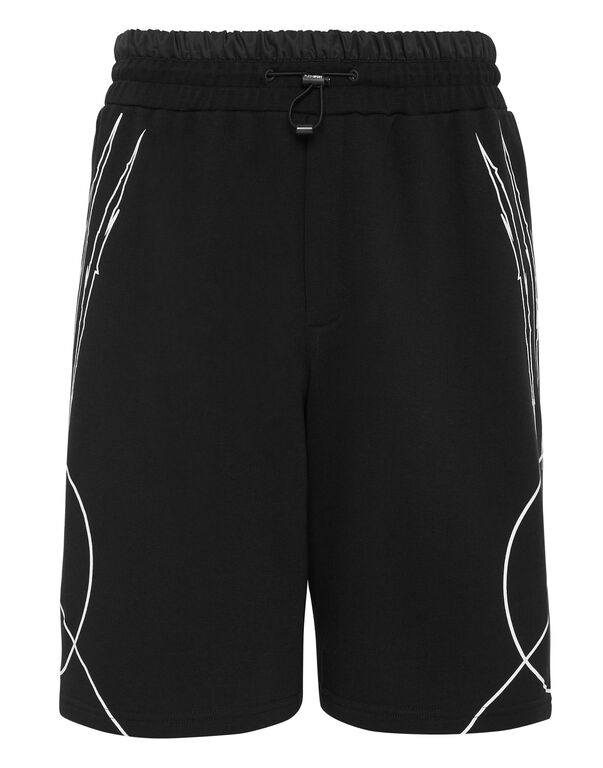plein sport Jogging Shorts Scratch black / white