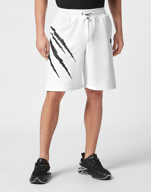 Plein Sport Jogging Shorts Scratch White