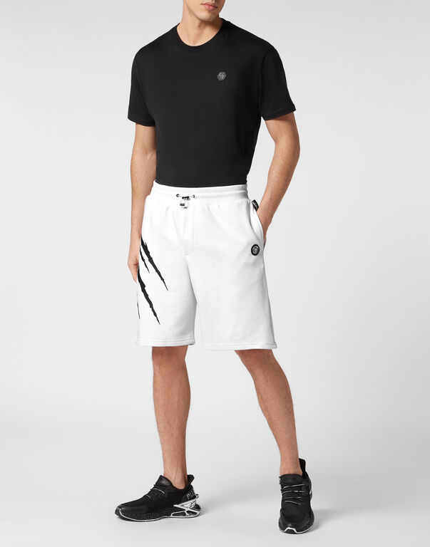 Plein Sport Jogging Shorts Scratch White