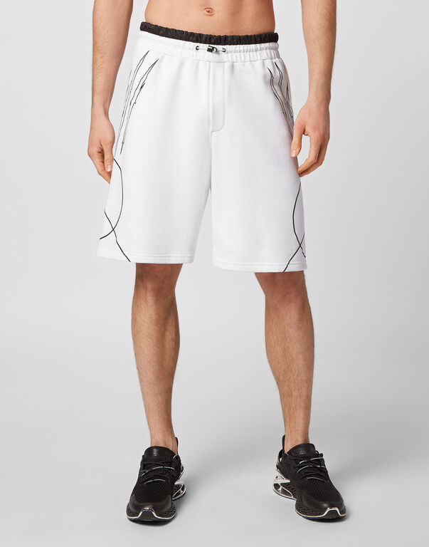 Plein Sport Jogging Shorts Scratch White / Black