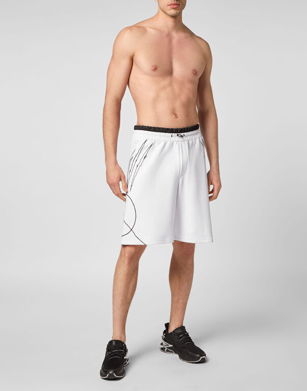 Plein Sport Jogging Shorts Scratch White / Black