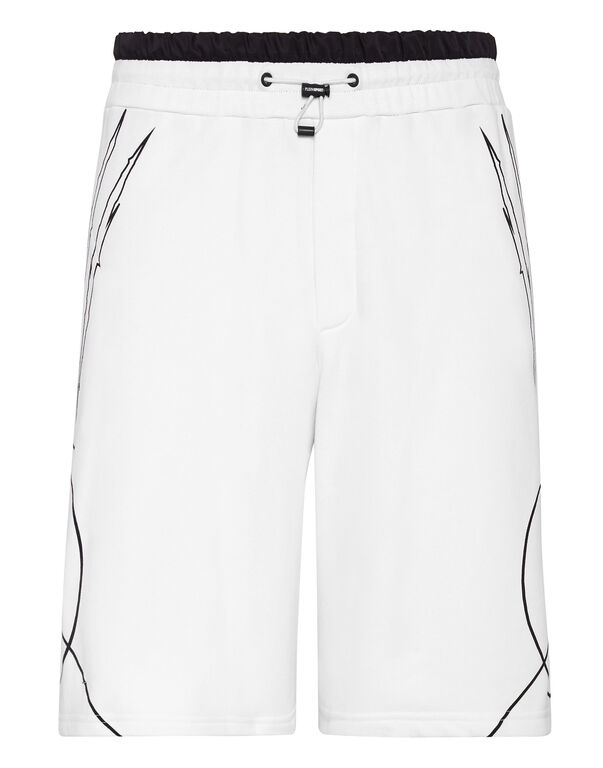 plein sport Jogging Shorts Scratch white / black