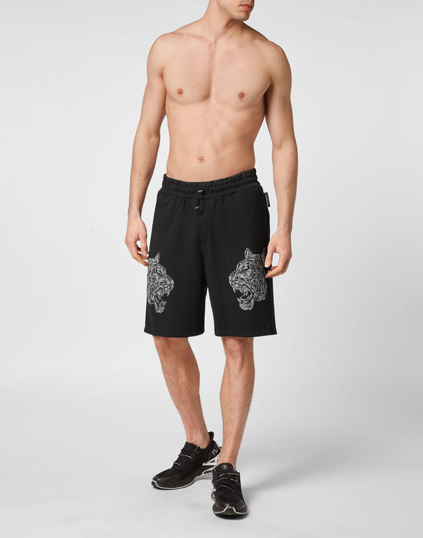 Plein Sport Jogging Shorts Tiger Black / Black