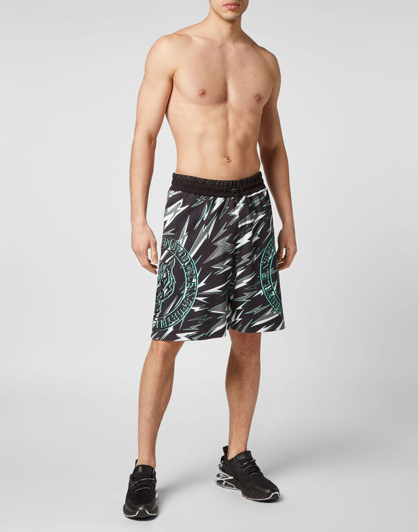 Plein Sport Jogging Shorts Tiger Black/mint Green