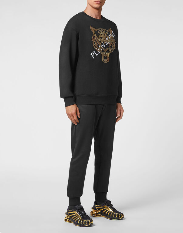 Plein Sport Longsleeve Sweatshirt Tiger Black / Gold