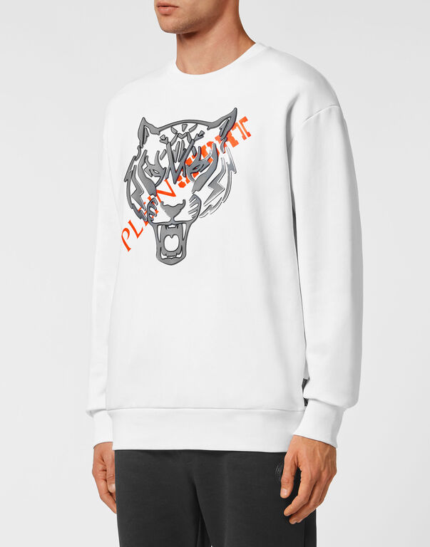 Plein Sport Longsleeve Sweatshirt Tiger White